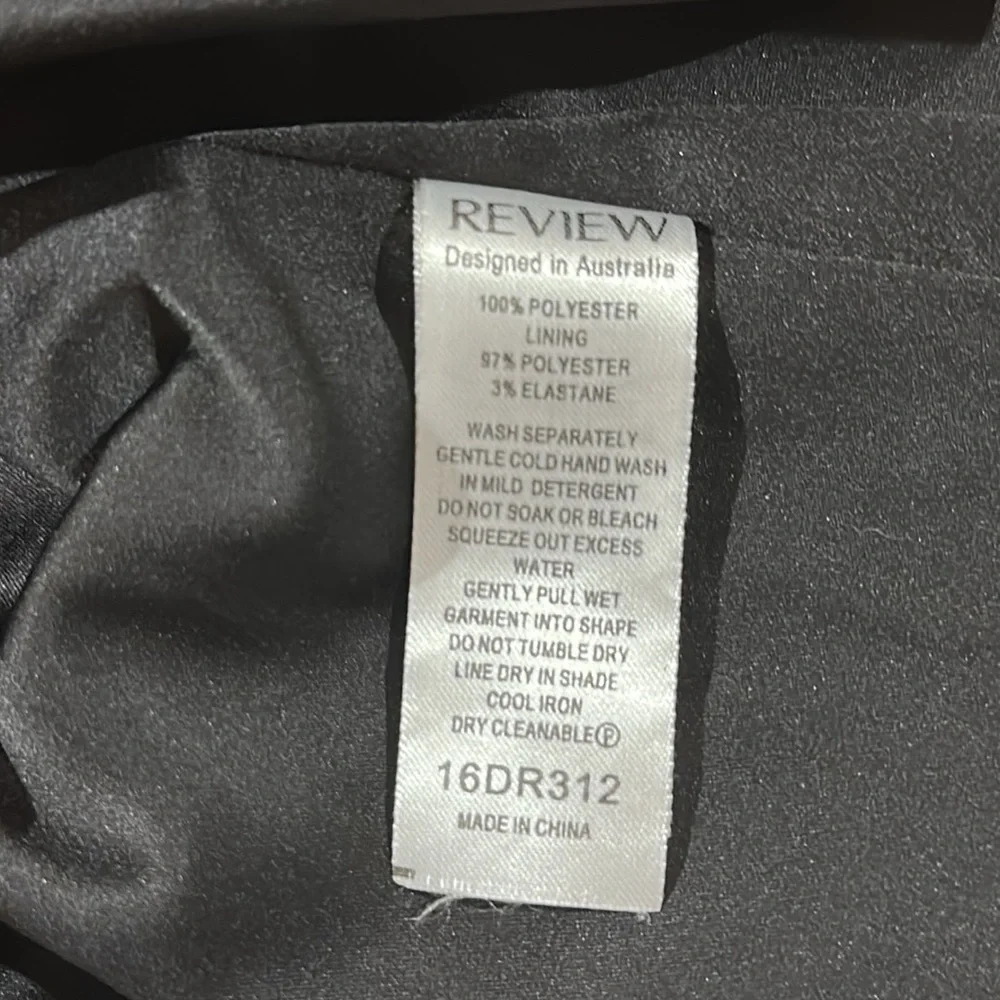 Review size 12 jacquard black, navy and fuchsia evening dress - Picture 9 of 10